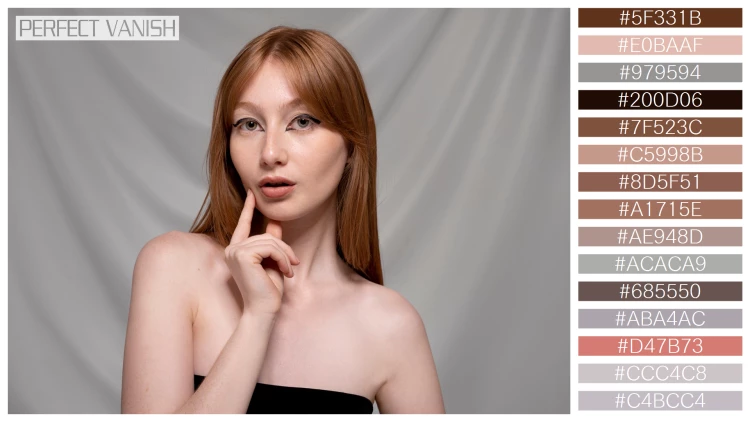 ファッショナブルな女性モデルの無料配色パターン 15色 フリー close up portrait