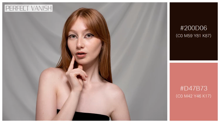 ファッショナブルな女性モデルの無料配色パターン 2色 フリー close up portrait