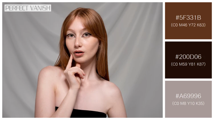 ファッショナブルな女性モデルの無料配色パターン 3色 フリー close up portrait