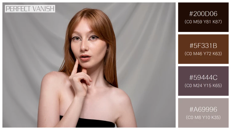 ファッショナブルな女性モデルの無料配色パターン 4色 フリー close up portrait