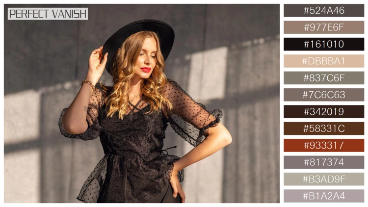ファッショナブルな女性モデルの無料配色パターン 12色 フリー indoor luxuey fashion