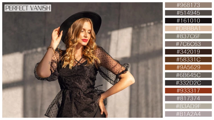 ファッショナブルな女性モデルの無料配色パターン 15色 フリー indoor luxuey fashion