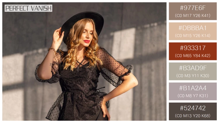 ファッショナブルな女性モデルの無料配色パターン 6色 フリー indoor luxuey fashion