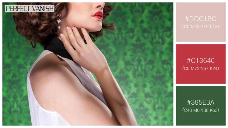 ファッショナブルな女性モデルの無料配色パターン 3色 フリー sensual woman retro