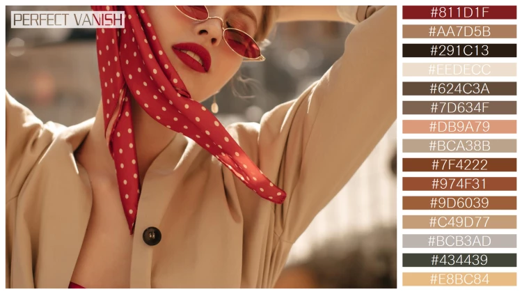 ファッショナブルな女性モデルの無料配色パターン 15色 フリー cool elegant stylish