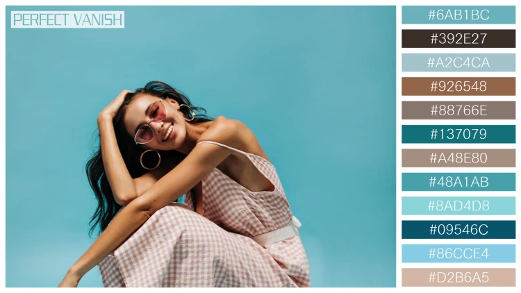 ファッショナブルな女性モデルの無料配色パターン 12色 フリー portrait modern woman