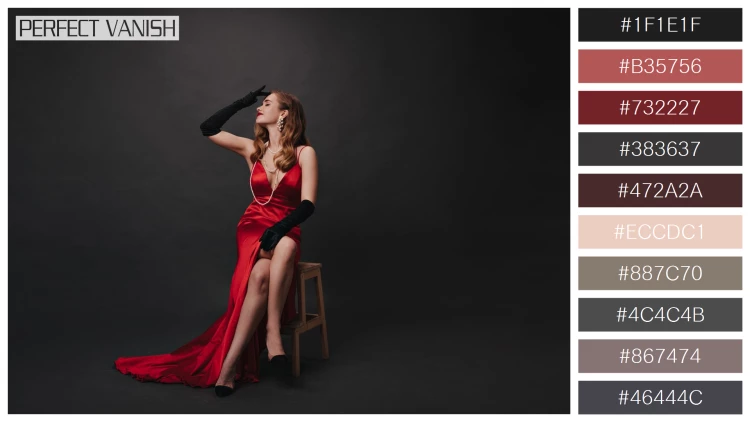 ファッショナブルな女性モデルの無料配色パターン 10色 フリー hollywood celebrity red