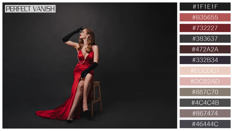 ファッショナブルな女性モデルの無料配色パターン 12色 フリー hollywood celebrity red