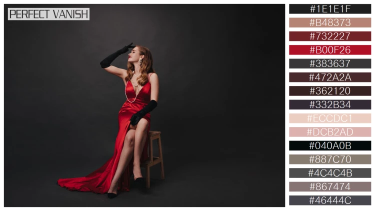 ファッショナブルな女性モデルの無料配色パターン 15色 フリー hollywood celebrity red