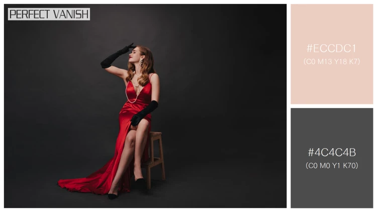 ファッショナブルな女性モデルの無料配色パターン 2色 フリー hollywood celebrity red