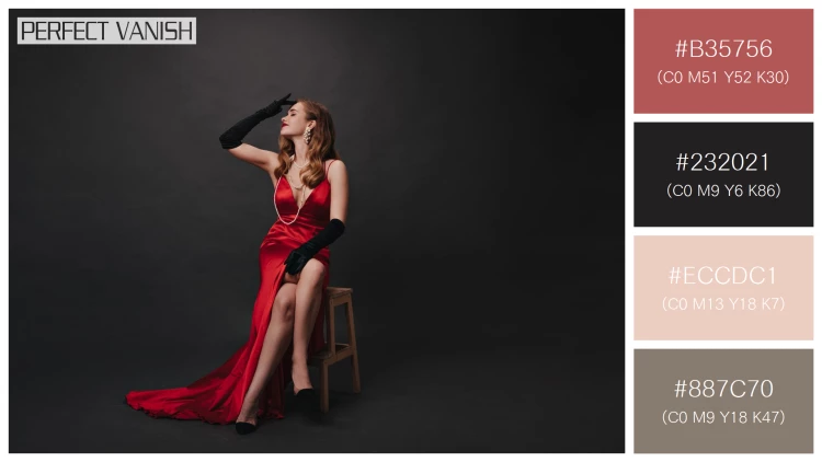 ファッショナブルな女性モデルの無料配色パターン 4色 フリー hollywood celebrity red