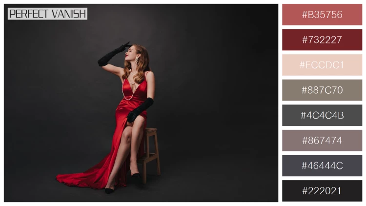 ファッショナブルな女性モデルの無料配色パターン 8色 フリー hollywood celebrity red