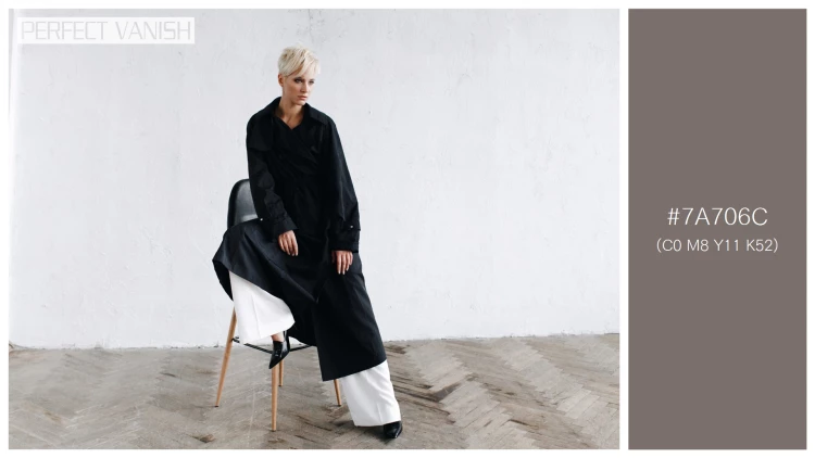 ファッショナブルな女性モデルの無料配色パターン 1色 フリー model black coat