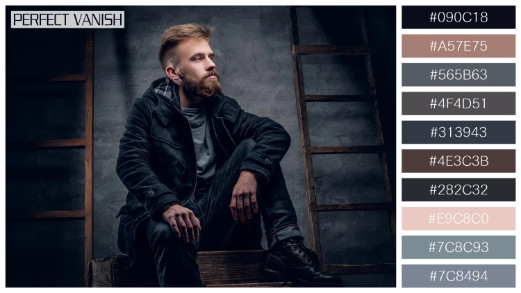 スタイリッシュな男性モデルの無料配色パターン 10色 フリー portrait urban bearded