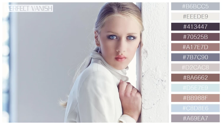 ファッショナブルな女性モデルの無料配色パターン 12色 フリー portrait blond female