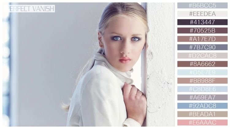 ファッショナブルな女性モデルの無料配色パターン 15色 フリー portrait blond female