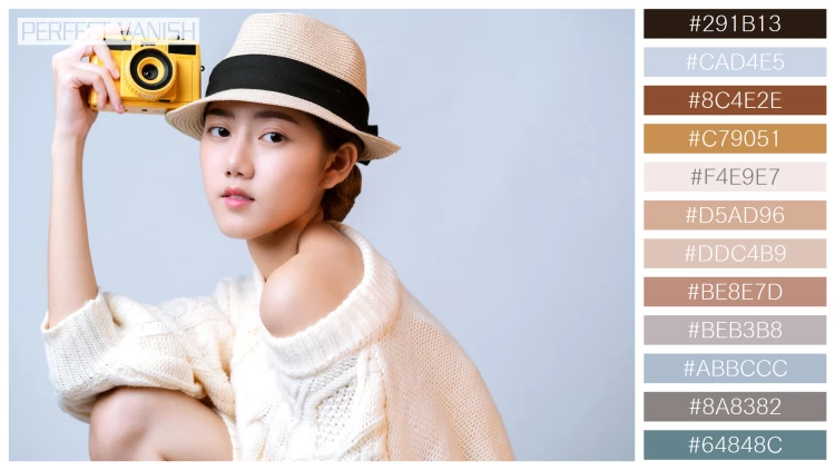 ファッショナブルな女性モデルの無料配色パターン 12色 フリー attractive beautiful asian