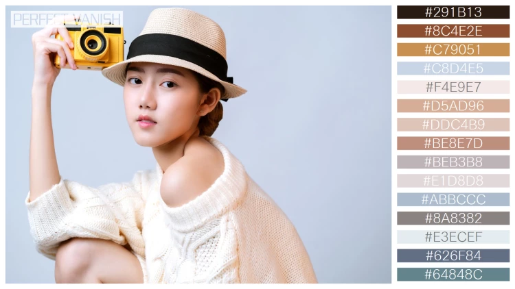 ファッショナブルな女性モデルの無料配色パターン 15色 フリー attractive beautiful asian