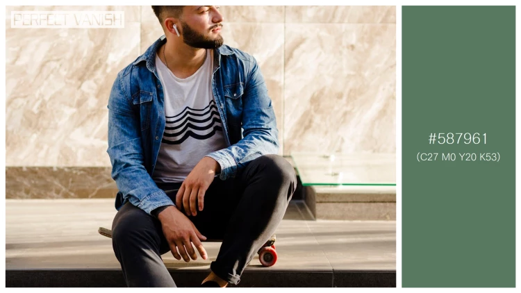 スタイリッシュな男性モデルの無料配色パターン 1色 フリー skateboarder sitting staircase