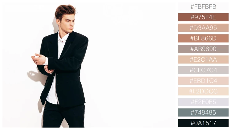スタイリッシュな男性モデルの無料配色パターン 12色 フリー portrait handsome confident