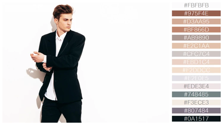 スタイリッシュな男性モデルの無料配色パターン 15色 フリー portrait handsome confident