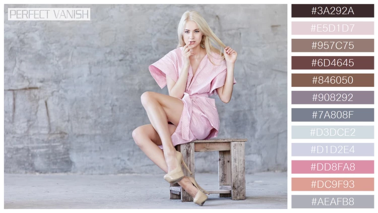 ファッショナブルな女性モデルの無料配色パターン 12色 フリー awesome blond woman