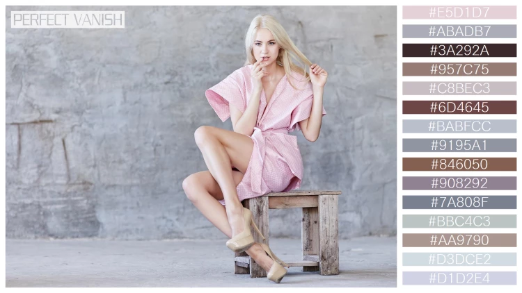 ファッショナブルな女性モデルの無料配色パターン 15色 フリー awesome blond woman