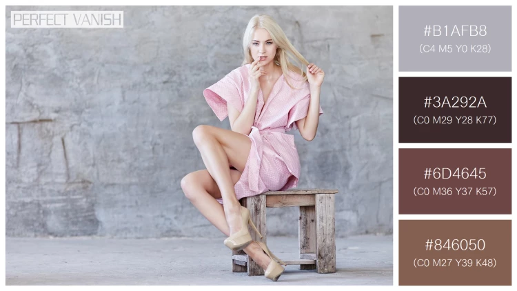 ファッショナブルな女性モデルの無料配色パターン 4色 フリー awesome blond woman