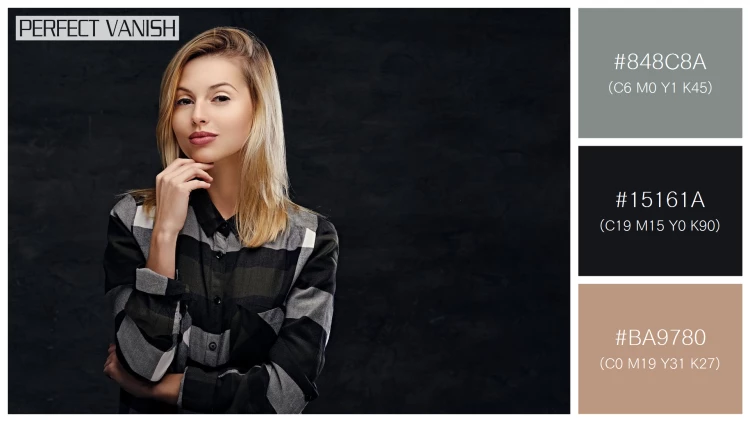 ファッショナブルな女性モデルの無料配色パターン 3色 フリー studio portrait blonde