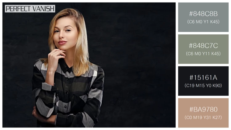 ファッショナブルな女性モデルの無料配色パターン 4色 フリー studio portrait blonde