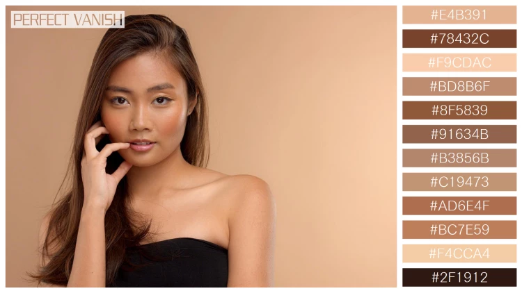 ファッショナブルな女性モデルの無料配色パターン 12色 フリー thai asian model