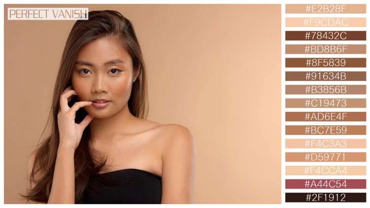 ファッショナブルな女性モデルの無料配色パターン 15色 フリー thai asian model