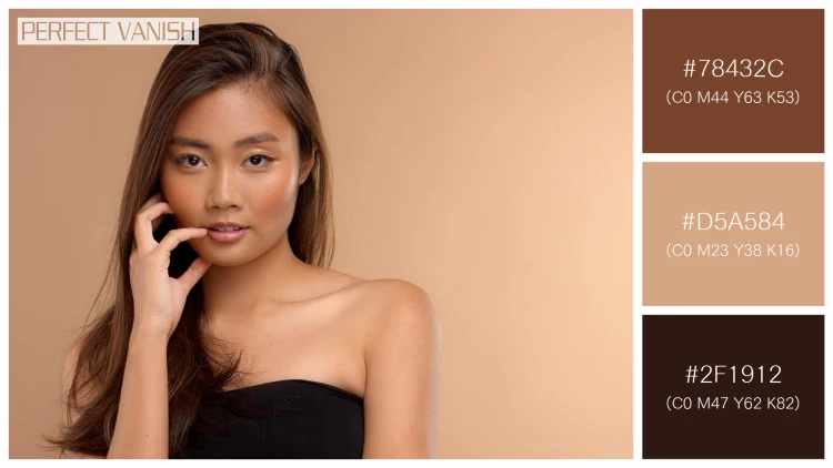 ファッショナブルな女性モデルの無料配色パターン 3色 フリー thai asian model