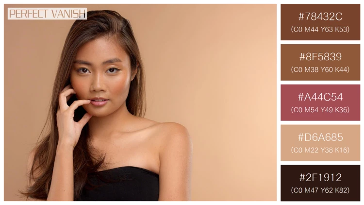 ファッショナブルな女性モデルの無料配色パターン 5色 フリー thai asian model