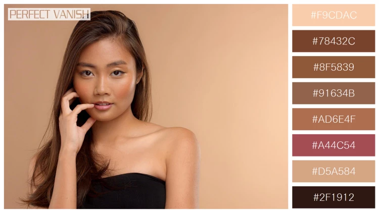 ファッショナブルな女性モデルの無料配色パターン 8色 フリー thai asian model