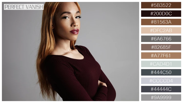 ファッショナブルな女性モデルの無料配色パターン 12色 フリー black woman s
