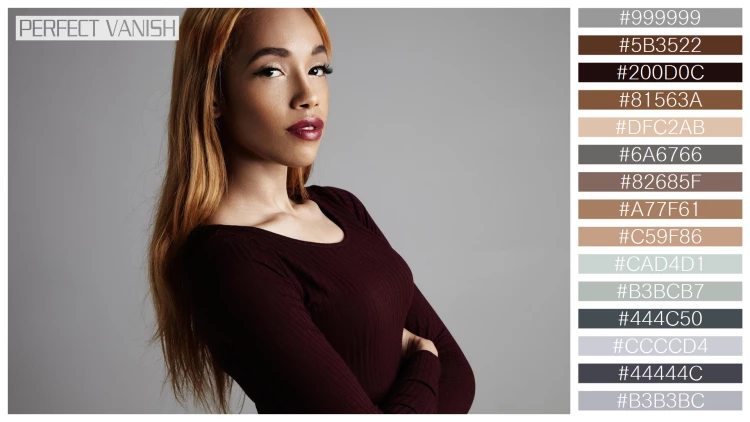 ファッショナブルな女性モデルの無料配色パターン 15色 フリー black woman s
