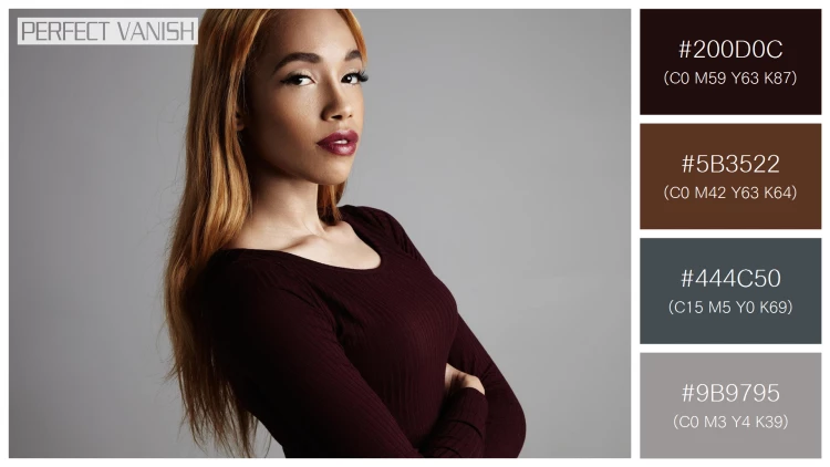 ファッショナブルな女性モデルの無料配色パターン 4色 フリー black woman s