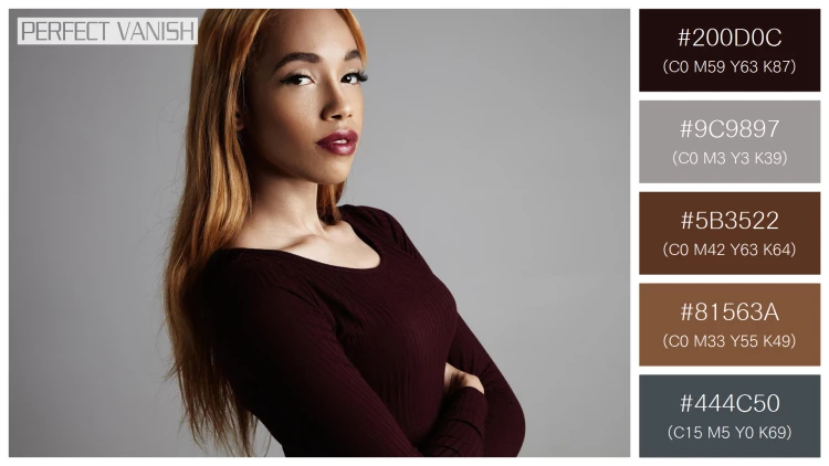 ファッショナブルな女性モデルの無料配色パターン 5色 フリー black woman s
