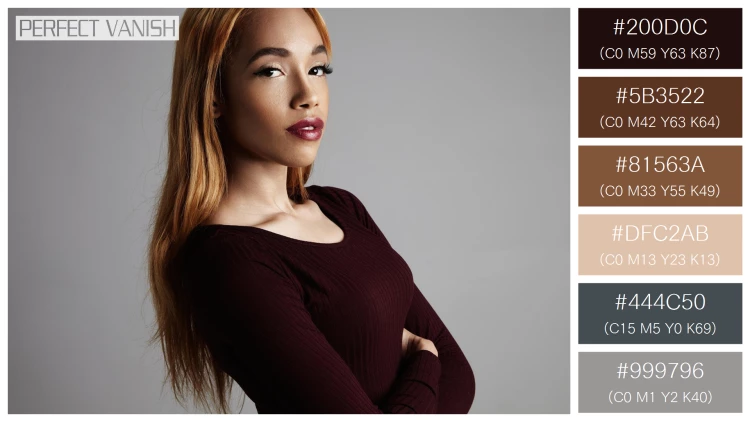 ファッショナブルな女性モデルの無料配色パターン 6色 フリー black woman s