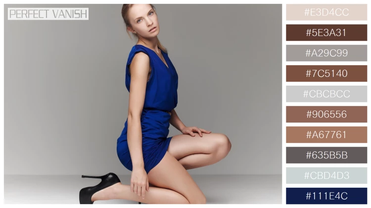 ファッショナブルな女性モデルの無料配色パターン 10色 フリー girl blue dress