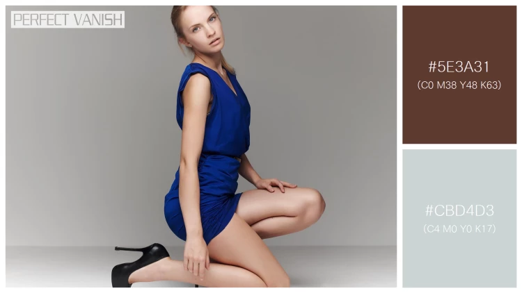 ファッショナブルな女性モデルの無料配色パターン 2色 フリー girl blue dress