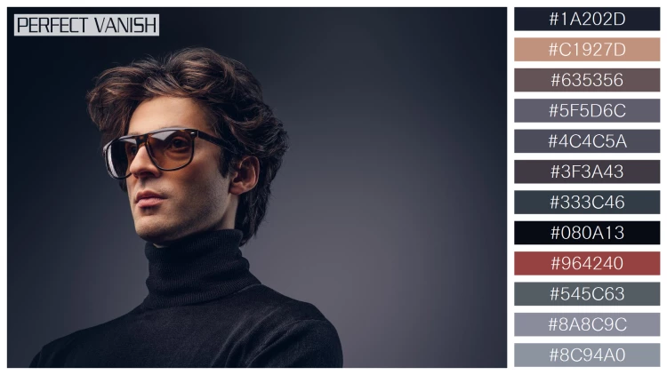 スタイリッシュな男性モデルの無料配色パターン 12色 フリー studio portrait sensual