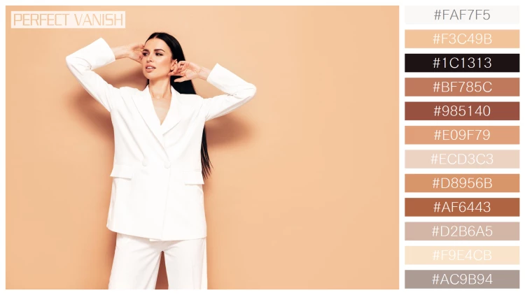 ファッショナブルな女性モデルの無料配色パターン 12色 フリー high fashion portrait