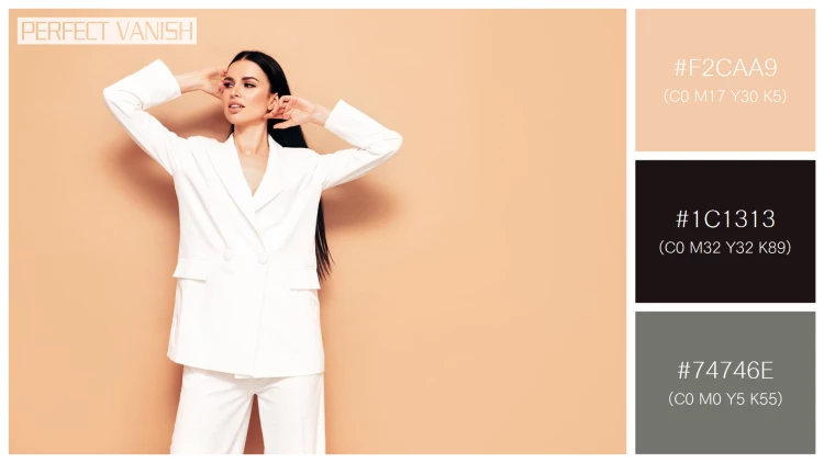 ファッショナブルな女性モデルの無料配色パターン 3色 フリー high fashion portrait