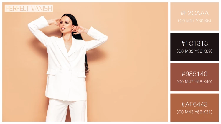 ファッショナブルな女性モデルの無料配色パターン 4色 フリー high fashion portrait