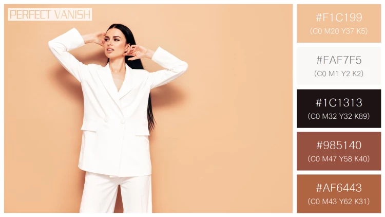 ファッショナブルな女性モデルの無料配色パターン 5色 フリー high fashion portrait