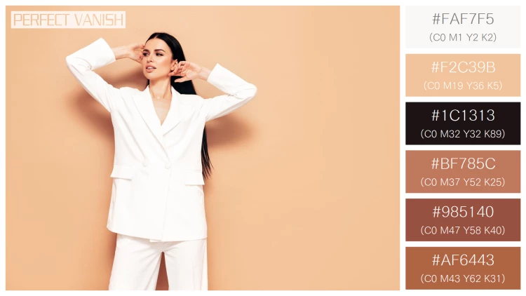 ファッショナブルな女性モデルの無料配色パターン 6色 フリー high fashion portrait