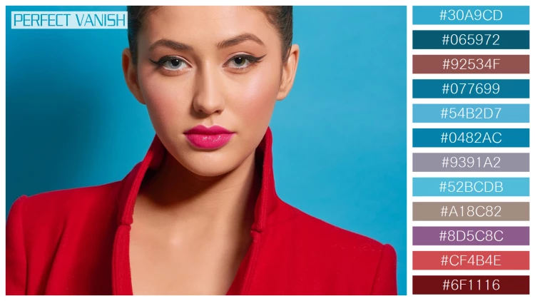 ファッショナブルな女性モデルの無料配色パターン 12色 フリー pop art portrait
