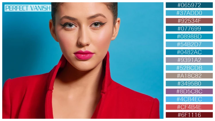 ファッショナブルな女性モデルの無料配色パターン 15色 フリー pop art portrait